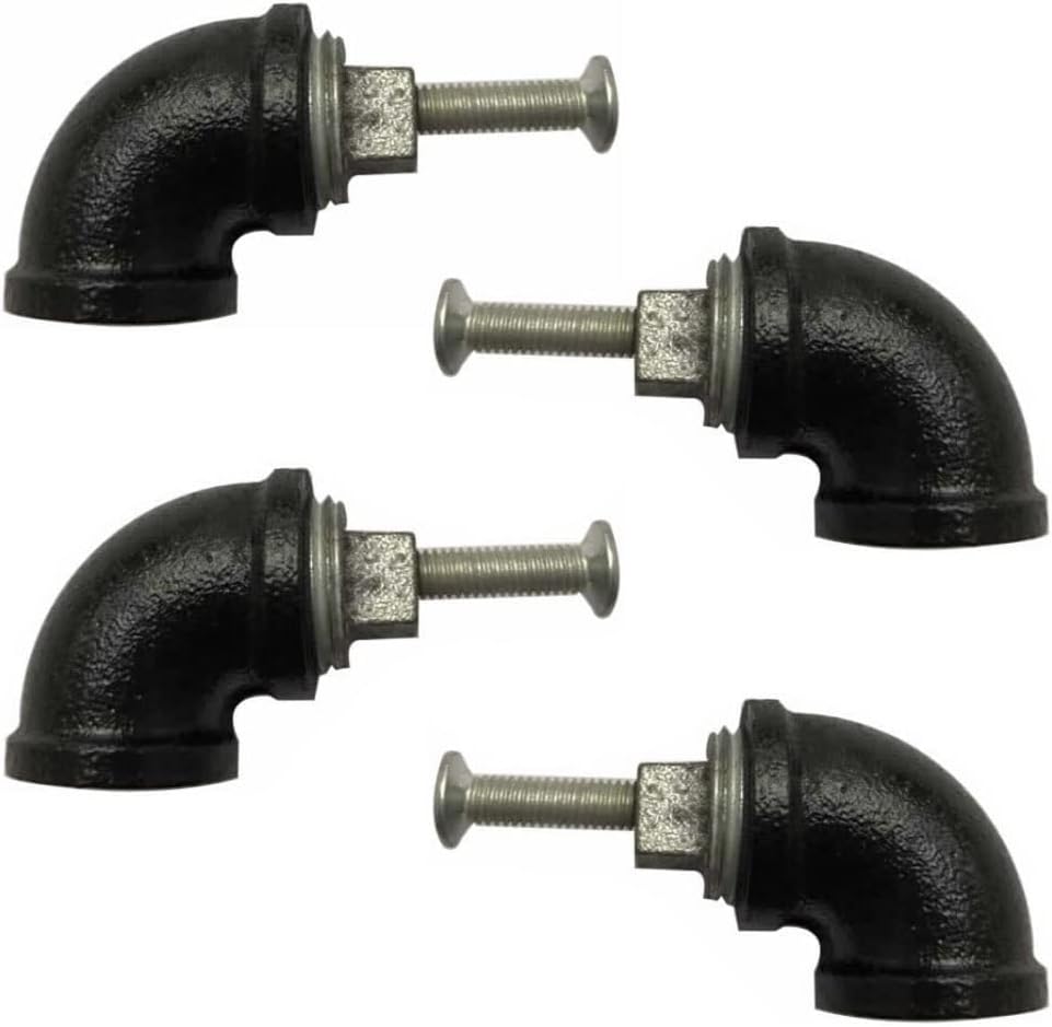 Industrial Water Pipe Cabinet Knobs, Drawer Door Handle Pulls, Retro Industrial Style for Wardrobe Dresser Cupboard Cabinet Drawer Kitchen Door Knobs Hardware 4 Pieces (B)