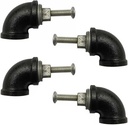Industrial Water Pipe Cabinet Knobs, Drawer Door Handle Pulls, Retro Industrial Style for Wardrobe Dresser Cupboard Cabinet Drawer Kitchen Door Knobs Hardware 4 Pieces (B)