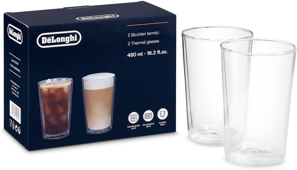 De'Longhi DLSC319 16.6 FL oz Thermal Glasses, set of 2