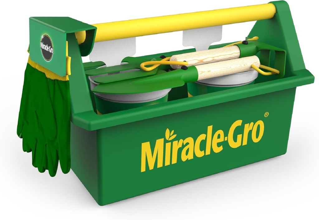 Miracle-GRO Kids Gardening Set 9 Piece Garden Tool Set with Toolbox for Hours of Fun Activities in The Garden. A Great Gift for Boys & Girls. Ages 3+