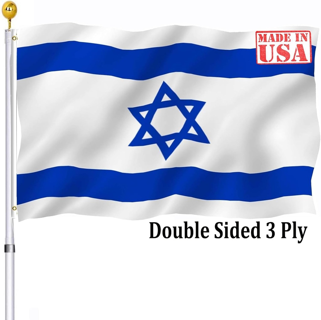 Israel Israeli Flag 3x5 Outdoor Double Sided- Israeli National Country Flags of Israel Heavy Duty 3 Ply Longest Lasting Fade Resistant for Outside Outdoor