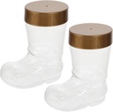 2pcs Boot-shaped Xmas Candy Bottles Packaging Jars for Reusable Candy Containers for Cookies Chocolates Christmas Decor Party Favors