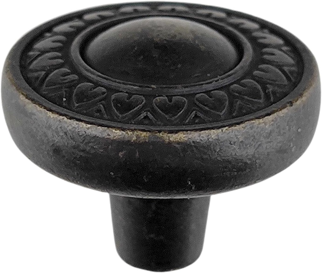 4 Pack Dia: 1.26" Vintage Antique Black Dresser Drawer Knobs Handle Solid Kitchen Cabinet Hanging Ring Handle 1 1/4 inch Diameter 32mm(Knob, 4)