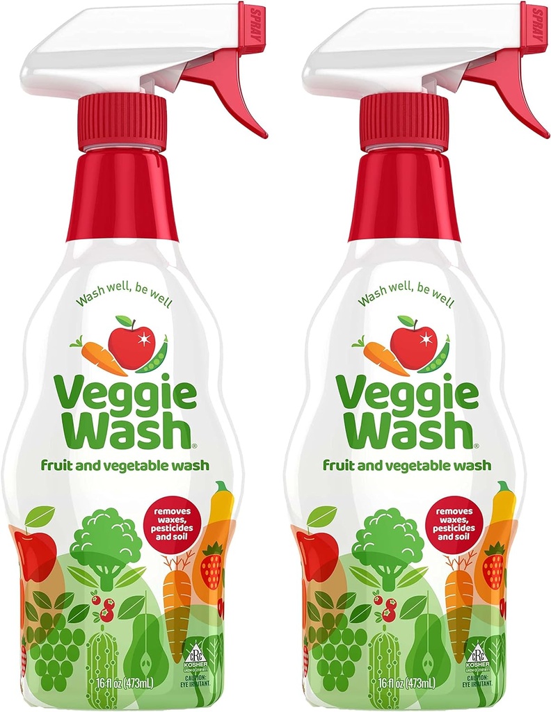 Veggie Wash Fruit & Vegetable Wash, Produce Wash and Cleaner, 16-Fluid Ounce, Pack of 2, Packaging May Vary