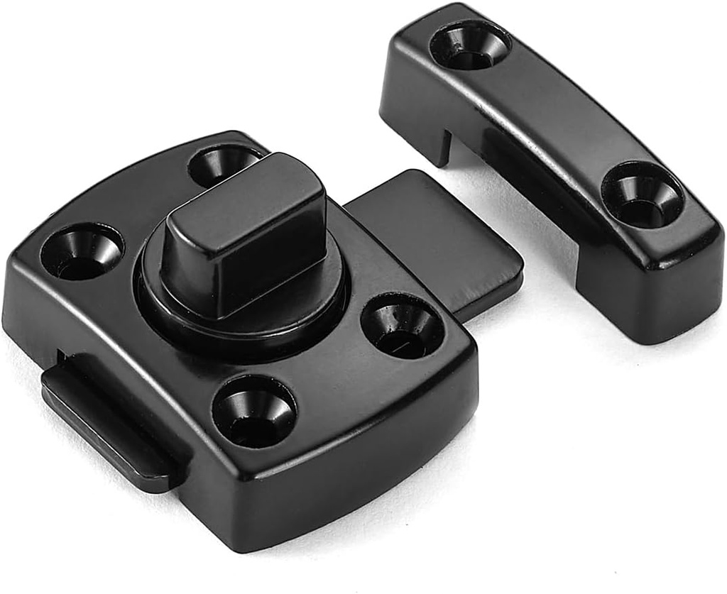 3 Packs Black Rotating Bolt Latch,Enhanced Security for Doors, Ideal for Pets, Furniture, Windows, Bathrooms, and Wine Cabinets, Versatile for Various Home Applications