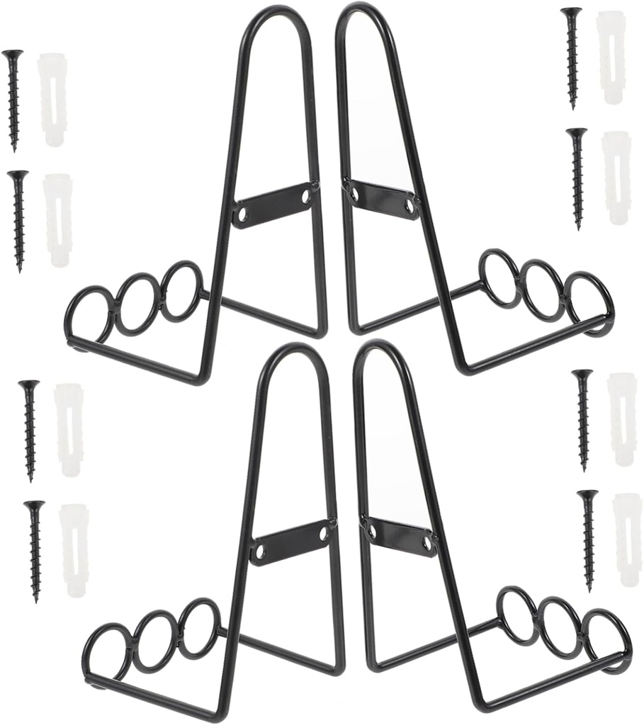 LIFKOME 4pcs Plate Storage Rack for Kitchen Wall-mounted Storage Rack Dish Display Stand for Vendors