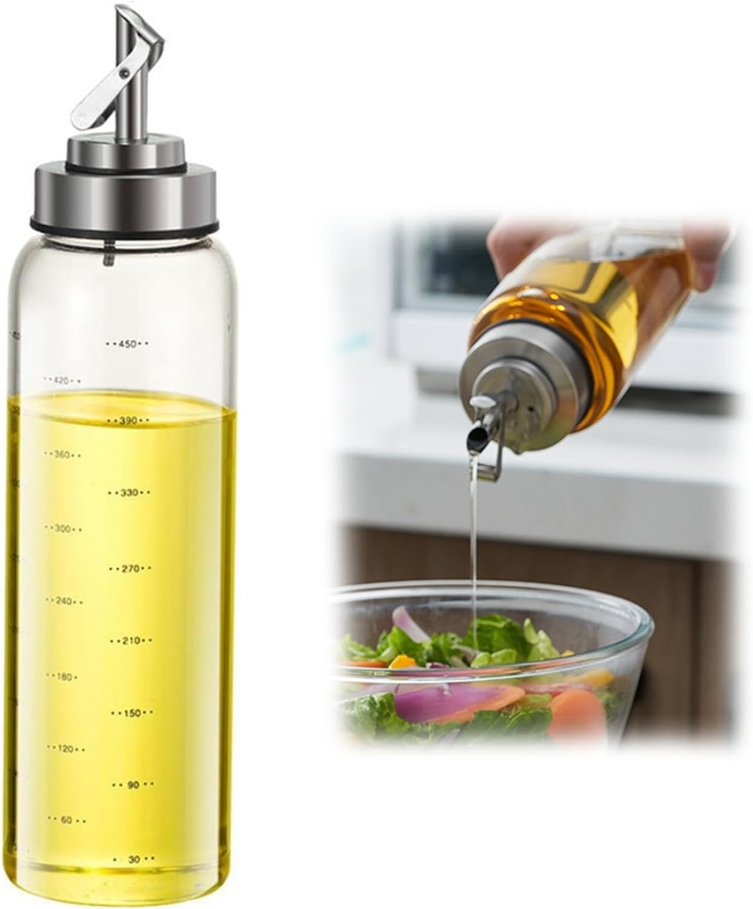 Olive Oil Dispenser Bottle,Oil Dispenser For Kitchen,Bottles For Kitchen,17 Oz Automatic Opening And Closing Leak Proof Glass Dispenser