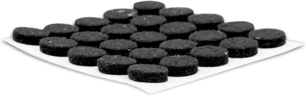 168 Pack Rok Hardware Heavy Duty 3/8" (9.5mm) Diameter Self-Adhesive Felt Pads, Furniture/Cabinet Bumpers, 1/8" (3mm) Height, Round, Black - FELTP38BLK