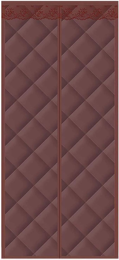 Magnetic Thermal Insulated Door Curtain 52x95In, Electromagnetic Shielding Door Noise Reducing Hands Free, Waterproof Heavy Duty Winter Household Cotton Insulation Door Curtain