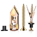 100Pcs Upgraded Self Drilling Drywall Anchors with Screws Kit(50 Manganese Sheetrock Anchors (0.47X1.18inch), 50 Zinc Plated Screws, 50 Wahser), Metal Expansion Anchors for Wall Decors, No Drill Hole