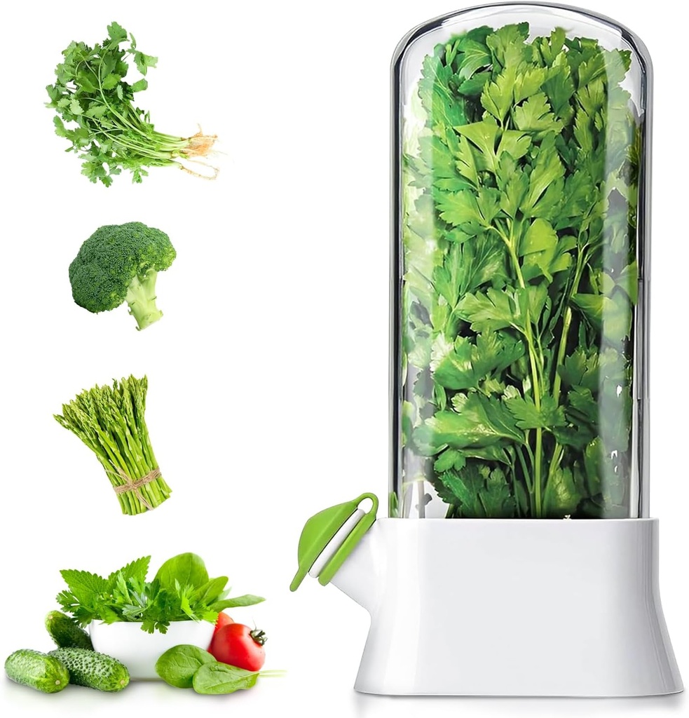 Herb Keeper for Refrigerator - Premium Herb Saver, Keep Cilantro Fresh, Versatile Herb Keeper for Prolonging Freshness of All Herbs