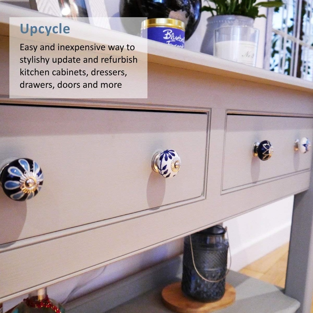 WOTT Assorted Multicolor Ceramic knobs Drawer knobs Door Cupboard Knobs and Mix Pulls (Set of 20 PC)