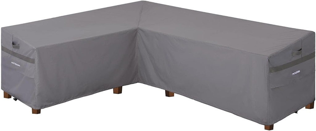 Outdoor Left Facing Sectional Sofa Cover Grey 85''L x 106''L x 34''D x 31''/26''H Waterproof Heavy Duty L Shape Patio Furniture Lounge Set Couch Covers