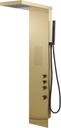 Shower Tower Bathroom Shower Panel System with Rainfall Shower Head Hand Shower and Large Area Body Spray, Stainless Steel Multi-Function Shower Fixtures, Brushed Gold