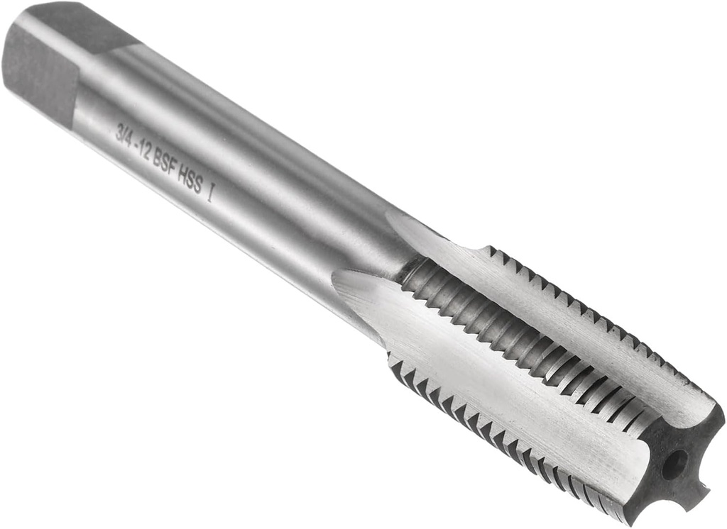 uxcell Hand Taper Tap 3/4"-12 BSF Thread Taper Style Taps Straight Flute Screw Tapping Threading Tool High Speed Steel HSS6542
