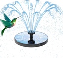 AMZtime Solar Water Fountain, Upgraded Solar Bird Bath Fountains with 6 Nozzles, Free Standing Floating Solar Powered Water Fountain Pump for Bird Bath, Garden, Pond, Pool and Outdoor
