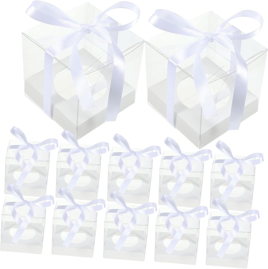 MERRYHAPY Plastic Cake Boxes with Lids Window Reusable Containers for Mousse Cupcakes Portable Dessert Boxes