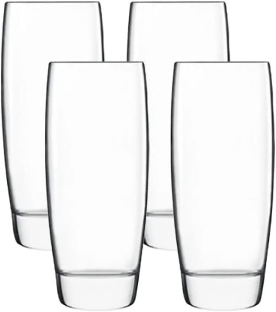 Luigi Bormioli Michelangelo Masterpiece 14.5 oz Beverage Glasses - Elegant, Durable Fine Laser-Cut Rims - Ideal for Serving Various Beverages, Dishwasher Safe, Made in Italy (Set of 4)