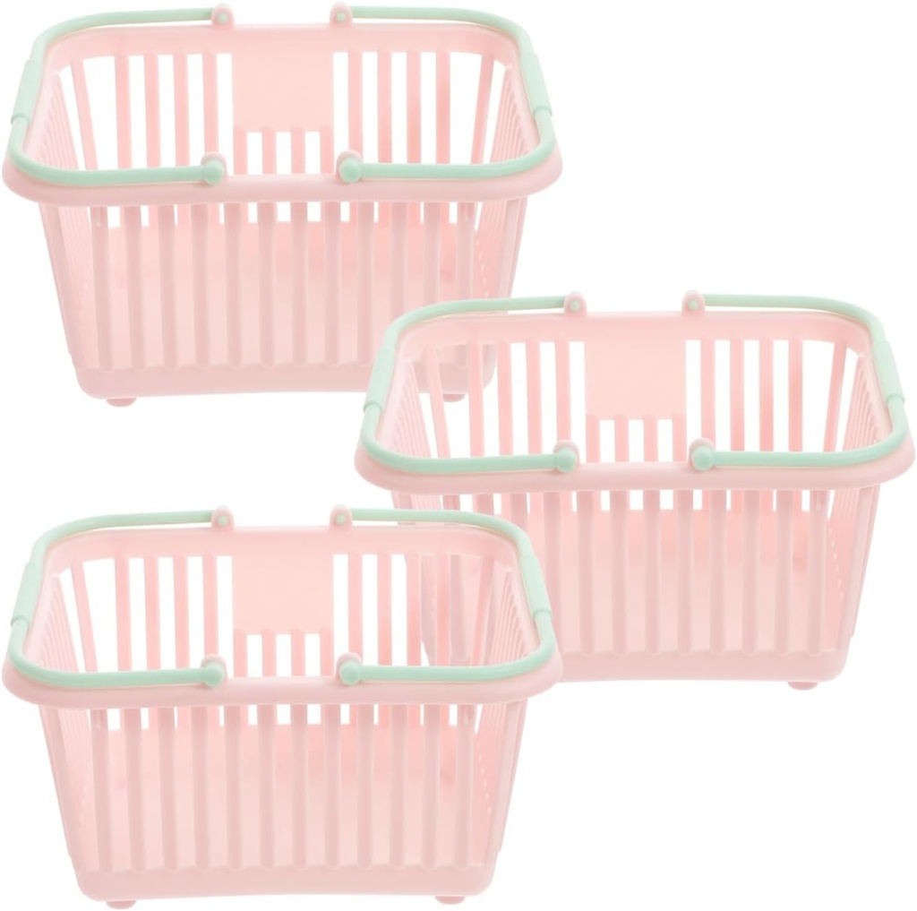3pcs Portable Shower Basket Grocery Baskets With Handles Small Basket with Handle for Organizing, Bathroom Kitchen Room Bedroom