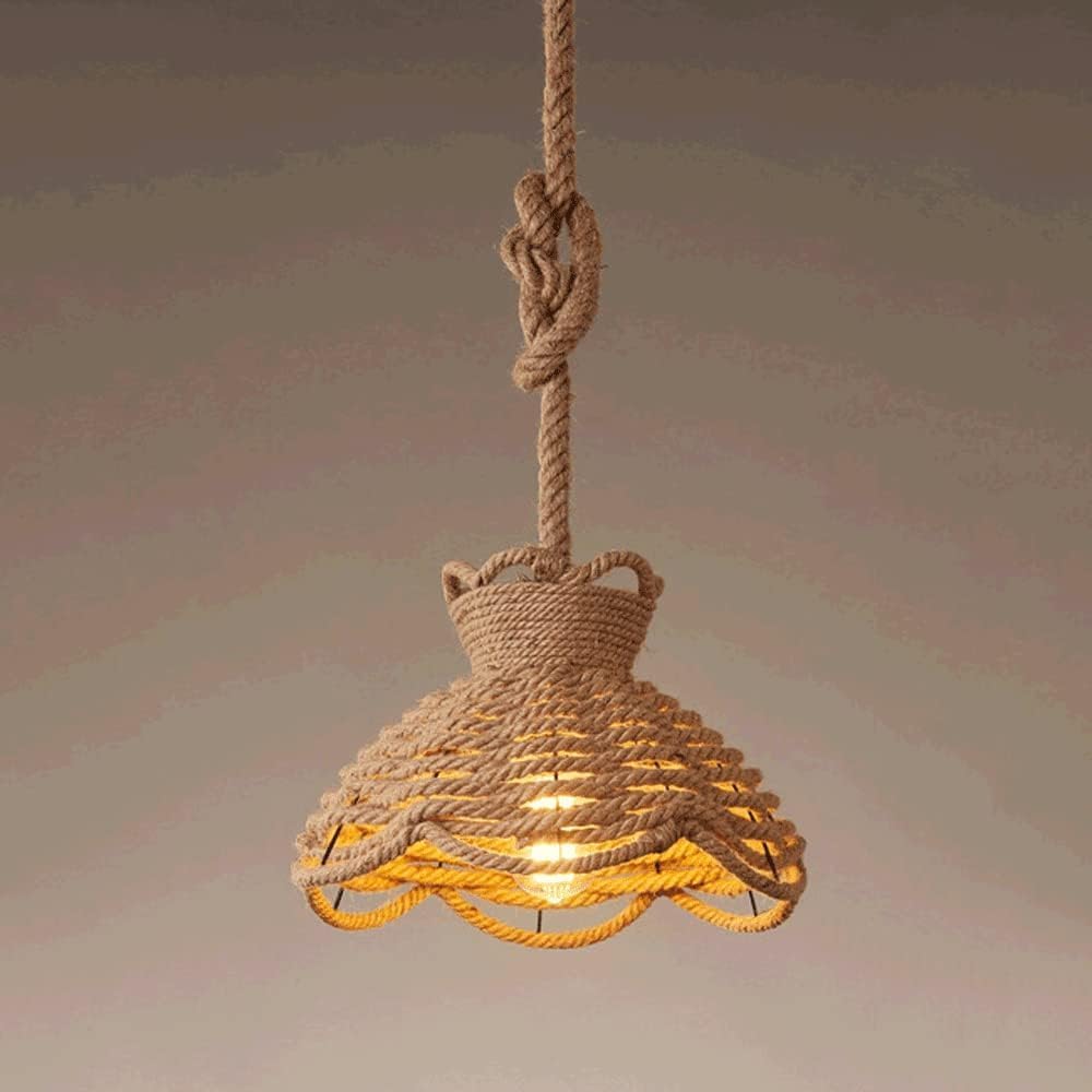 Hemp Rope Chandelier E27 1- Lamp Retro - Industrial Pendent Lamp Clothing Store Cafe Bar Internet Cafe Metal Personality Art Suspended Light Fixture