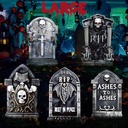 25.2inch Halloween Tombstones Decorations Outdoor, DIY Large Tombstones for Graves, 5PCS Black Plastic Horror RIP Retro Yard Signs