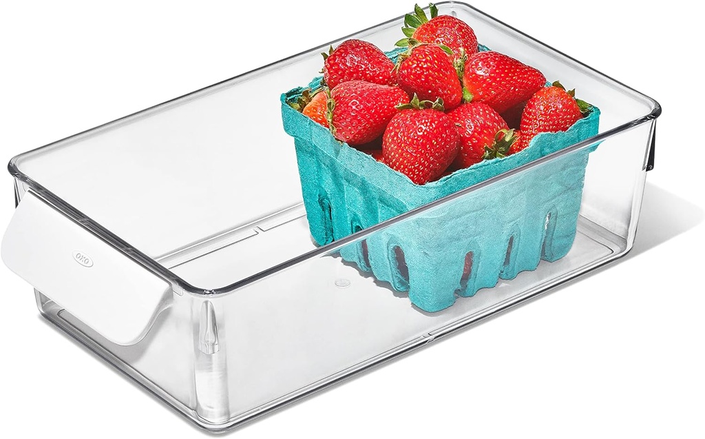 OXO Refrigerator Storage Bin, 5 by 10 in, Clear
