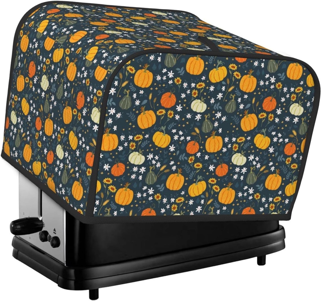 Oven Cover Kitchen Bread Machine Protector,4 Slice Toaster Cover For Home,Fingerprint Coaster Cover,Kitchen Small Appliance,Pumpkin