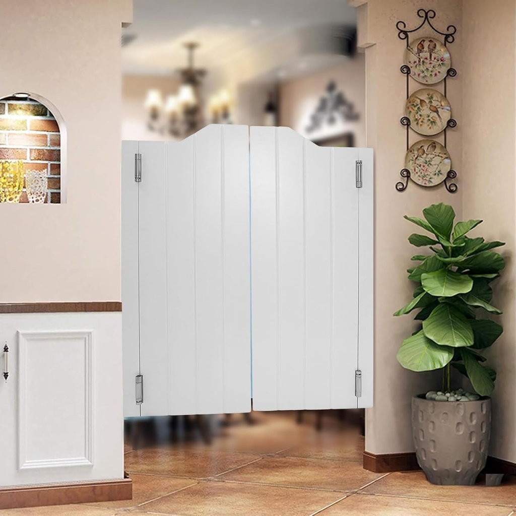 Interior Swinging Doors Cafe Doors, Arched Top Saloon Interior Door, Indoor Solid Wood Double Door 29.9"x41.9" Parlor Butler Door for Hallway Kitchen Bar Pub Entrance Partition