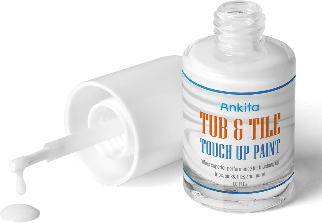 Specialty Tub and Tile Paint, High-Gloss White Tub Paint for Bathtub, Quick-Dry Porcelain paint for Scratches & Chips on Porcelain, Acrylic, Enamel, Cast Iron, Bathtubs, Tiles, Sinks and Toilets(White)