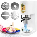 Commercial Spaghetti Ice Cream Maker with 4 Shape Molds – Electric Ice Cream Press Machine, Stainless Steel Gelato Maker for Dessert Shops & Restaurants