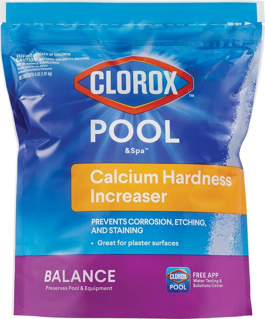 Clorox® Pool&Spa™ Swimming Pool Calcium Hardness Increaser, Prevents Corrosion, Etching and Staining, 4LB (Pack of 1)