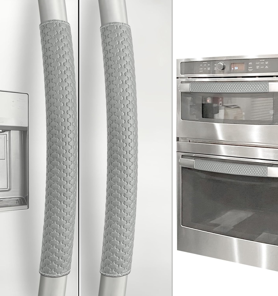 Refrigerator Door Handle Covers, Set of 4, Performance Appliance Handle Covers, Non-Slip Fridge Door Handle Covers, Keep Your Kitchen Clean, Microwave Oven Dishwasher door Handle Protectors(Gray)