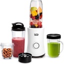 Tasty Personal Blender With Cups, 350W Powerful Blending Motor, 9-Piece Set With 4 Cups & Travel Lid, Compact & Portable, White