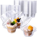 Maxdot 150 Pcs Cupcake Containers Plastic Disposable Cupcakes Carriers Set Include 100 Individual Cupcake Containers and 50 Pcs 2 Cavity Cake Carrier with Connected Airtight Dome Lid for Cake