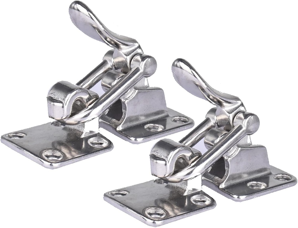 NovelBee 2pcs Stainless Steel Hold Down 90 Degree Clamp Locking Cam Latches,Anti-Rattle Latch Hasp for Boat Marine RV Caravan