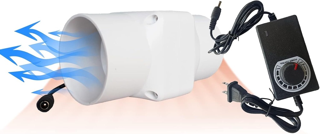 Intake Duct Fan 3inch Small Exhaust Air Pipe Ventilation PVC Fan with Speed Controller for Workshop Attics Toilet Temperature Adjustment 57CFM/14W (Size : Adjustable speed)