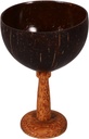 Cabilock Coconut Shell Footed Goblet - Tropical Party Decoration Cup for Cocktails, Beer, Juice -Hawaiian Beverage Cup, 5.94x4.01x4.01in