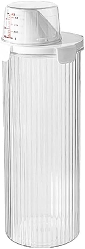 Airtight Food Storage Container Kitchen Organizer Bin with Pour Spout Measuring Cup Lid for Rice Flour Sugar Grains Cereal Beans(Large)