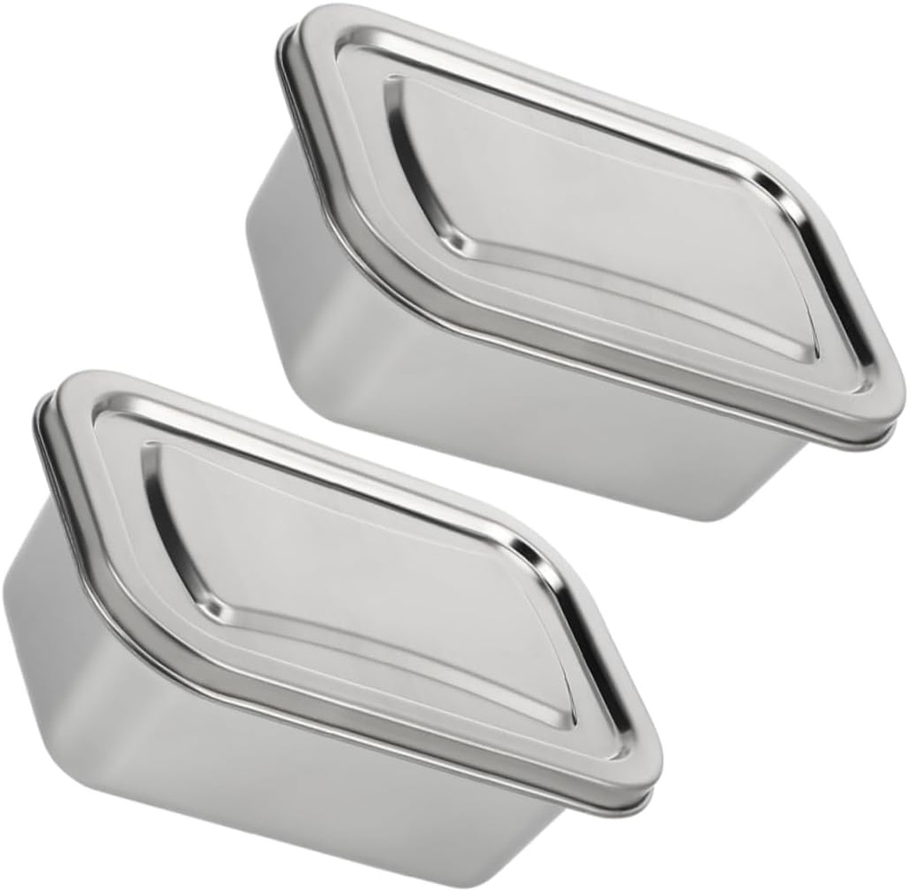 2pcs Insulated Stainless Steel Ice Cream Storage Containers with Sealed Lids for Homemade Desserts Space-saving Design for Freezer and Kitchen Organization Meal Prep Food