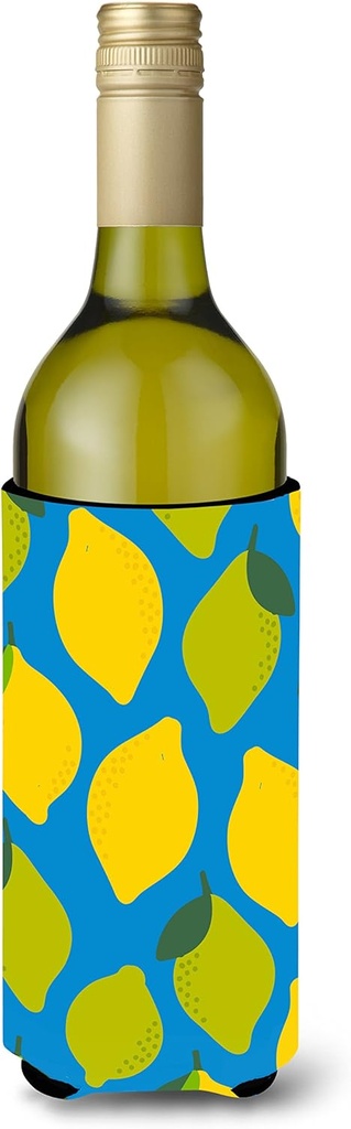 Caroline's Treasures BB5150LITERK Lemons and Limes Wine Bottle Hugger Bottle Cooler Sleeve Hugger Machine Washable Collapsible Insulator Beverage Insulated Holder