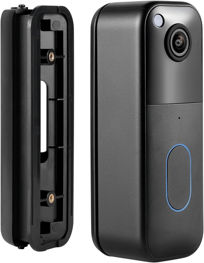 Wasserstein Horizontal Adjustable Angle Mount & Wall Plate Compatible with Blink Video Doorbell (1st Gen & 2nd Gen) - 35° to 55° Adjustable Wedge Mount for Blink Doorbell Camera (Black)