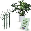 Stackable Monstera Plant Support Stakes, Climbing Plants Support Structures for Indoor & Outdoor Use, Garden Accessories, Alternative to Moss Pole - Monstera Green, 5 Pack, 17" L