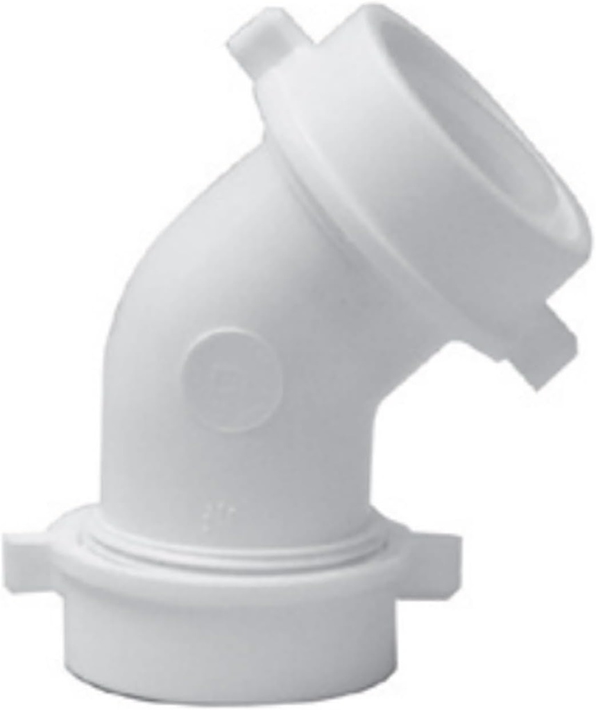 Highcraft Plastic 45° Slip Elbow 1-1/2" white Slip Elbow for Kitchen Sink and Bathroom Sink Tubular Drain Applications