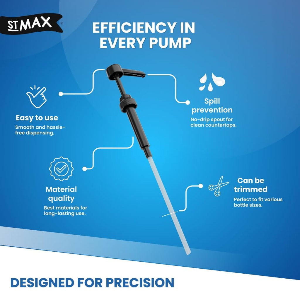 Coffee Syrup Pump Compatible with Torani 24 oz - 25 onces/Monin 1Liter Bottle/Davinci 750ml Bottles - Multipurpose Soap Oil Dispenser Pumps Set of 4 (2 Pack)