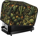 Green Cactus 2 Slice Toaster Covers Bread Machine Cover Quilted Dustproof Fingerprint Protectors Small Washable Appliance Cover Bread Maker Dust Protection Universal Size