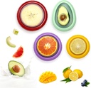 Avocado Saver and Onion Holder -Set of 4 Reusable Fruit and Veggie Savers for Fridge - BPA-Free, Prevent Flavor Mixing, Keep Fresh (Cyan, Purple, Red And Yellow)