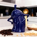 Attitude Canisters,Canister With Attitude Ceramic Storage Jars Large Ceramics Jar With Lid Sassy Fun Canister A Complimentary Fine Spoon for Coffee, Tea, Sugar, Spices Storage (Blue)