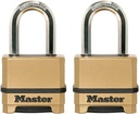 Master Lock Gold Outdoor Combination Lock, Heavy Duty Weather Resistant Padlock, Resettable Combination Lock for Outdoor Use 1.2 x 2 x 3.87 inches, 2 Pack, M175LFEC2