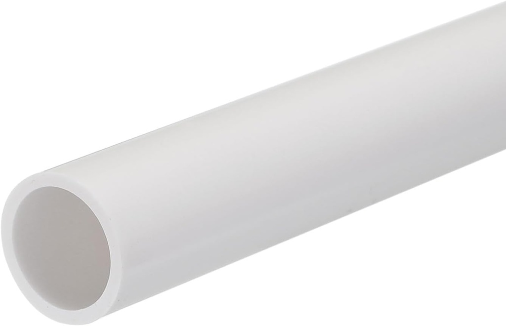MECCANIXITY PVC Rigid Tube Round Pipe Tubing Hardware Tubing 16mm ID 20mm OD 20cm/8" Length White High Impact for Water Pipe, Crafts