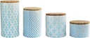 American Atelier Arabesque Canister Set, Ceramic, Blue, 4 Piece